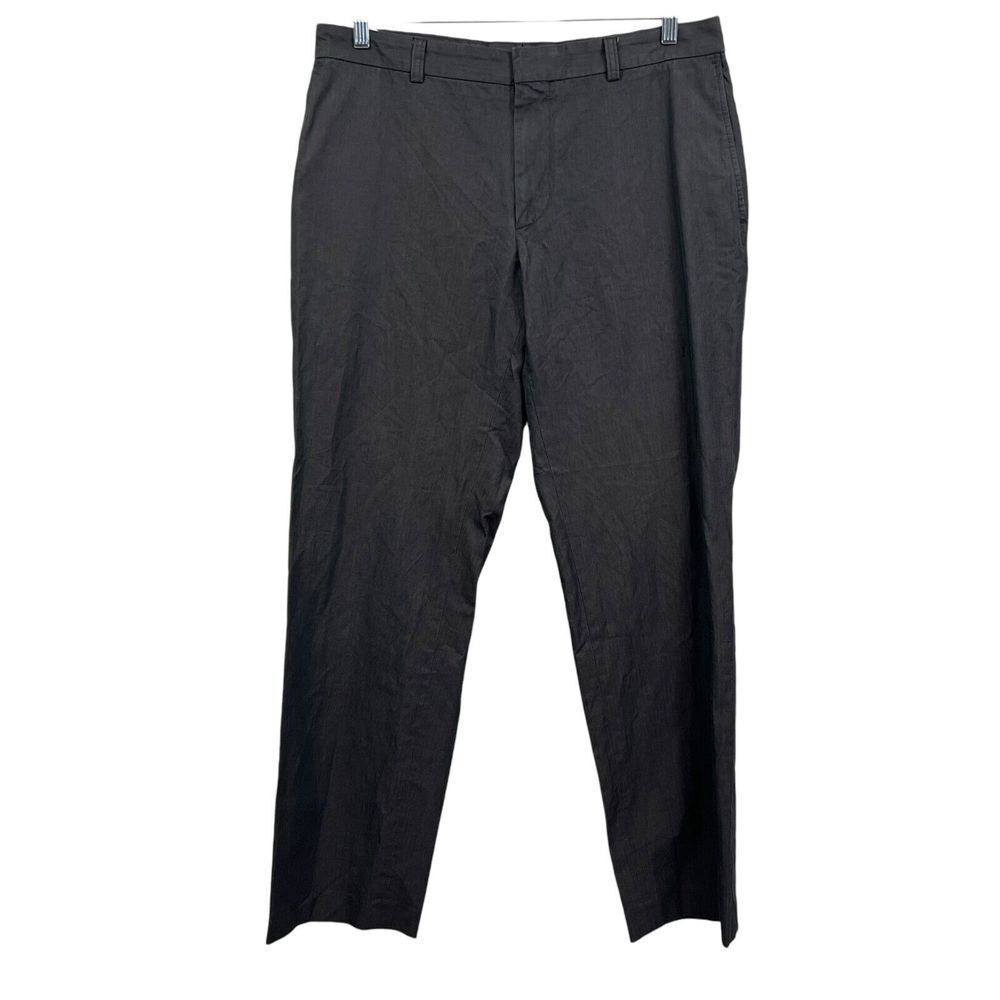 Boss Hugo Boss Mens Dress Pants Flat Front Slash Pockets Zip Fly Brown Size 36R*